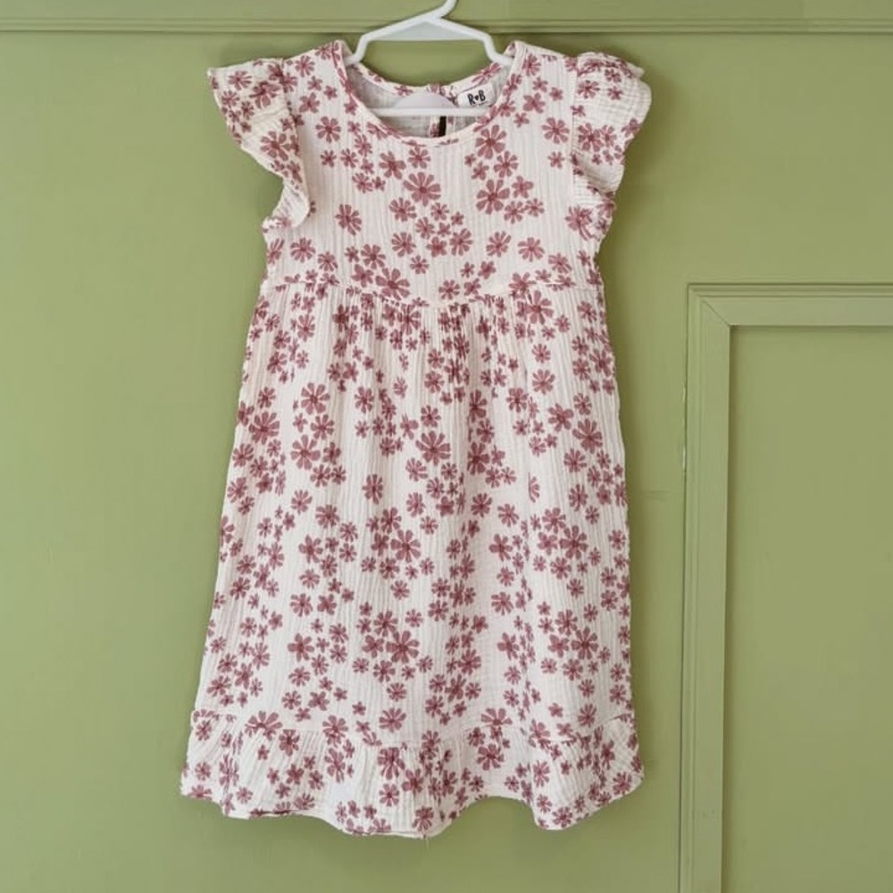 Charming Floral Kids Dress in Pink
